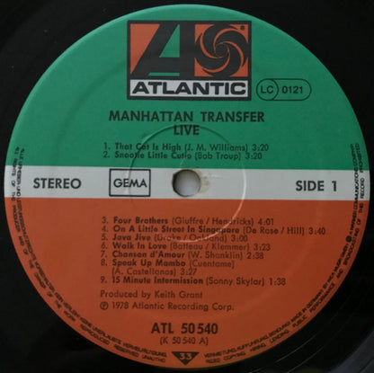 The Manhattan Transfer : Live (LP, Album, RE)