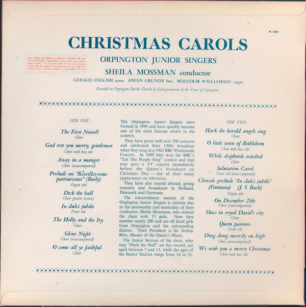 Orpington Junior Singers : English Christmas Carols (LP, Album)