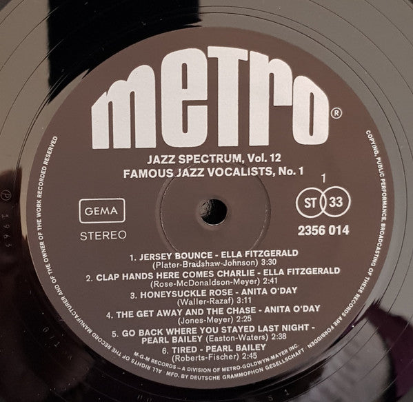 Various : Famous Jazz Vocalists, No. 1 (LP, Comp)