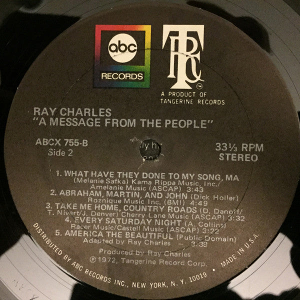 Ray Charles : A Message From The People (LP, Album)