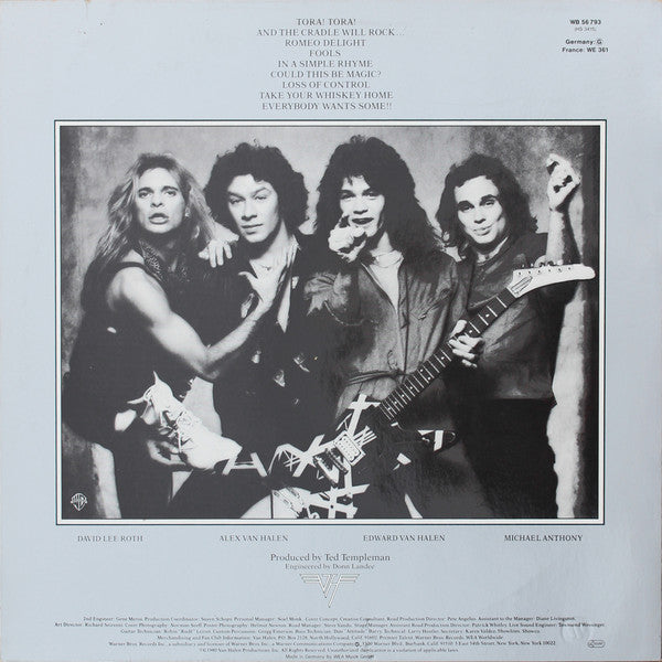 Van Halen : Women And Children First (LP, Album, RP)