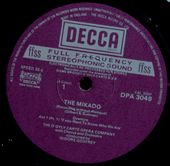 Darrell Fancourt, Leonard Osborn, Martyn Green, Richard Watson (6), Alan Styler, Radley Flynn, Margaret Mitchell (2), Joan Gillingham, Joyce Wright (2), Ella Halman : The Mikado (2xLP)