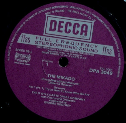 Darrell Fancourt, Leonard Osborn, Martyn Green, Richard Watson (6), Alan Styler, Radley Flynn, Margaret Mitchell (2), Joan Gillingham, Joyce Wright (2), Ella Halman : The Mikado (2xLP)