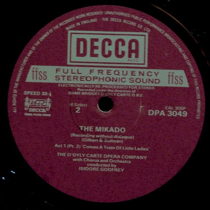 Darrell Fancourt, Leonard Osborn, Martyn Green, Richard Watson (6), Alan Styler, Radley Flynn, Margaret Mitchell (2), Joan Gillingham, Joyce Wright (2), Ella Halman : The Mikado (2xLP)