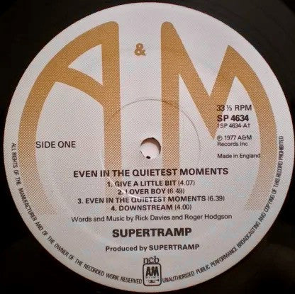 Supertramp : Even In The Quietest Moments... (LP, Album)