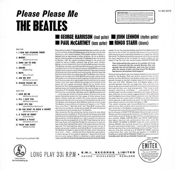 The Beatles : Please Please Me (LP, Album, RE)