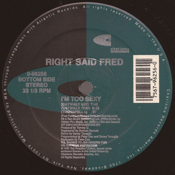 Right Said Fred : I'm Too Sexy (12", Single)