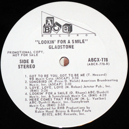 Gladstone : Lookin' For A Smile (LP, Album, Promo)