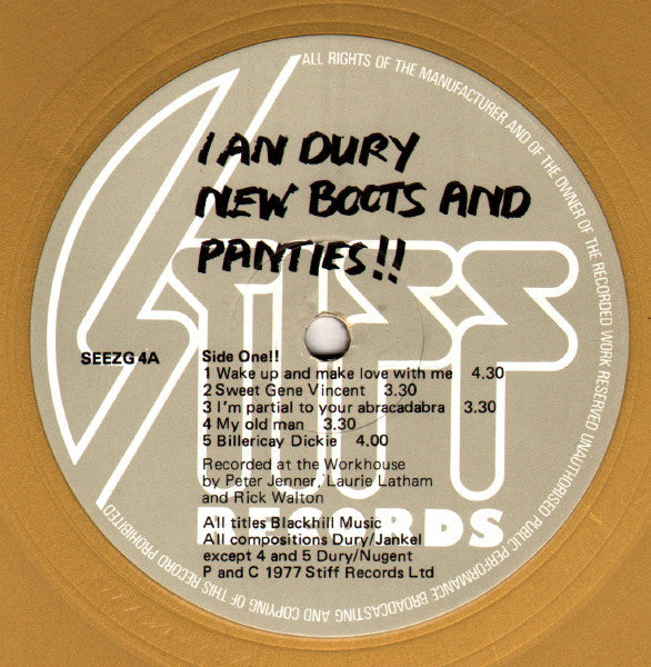 Ian Dury : New Boots And Panties!! (LP, Album, Gol)