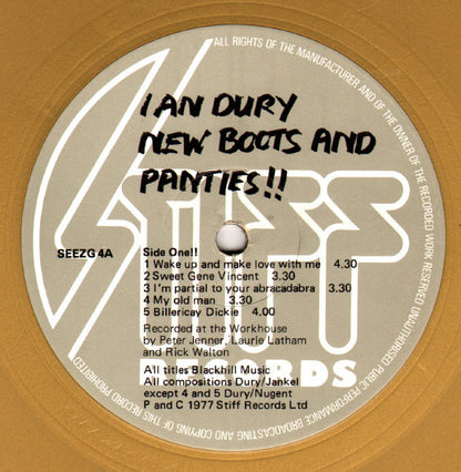 Ian Dury : New Boots And Panties!! (LP, Album, Gol)