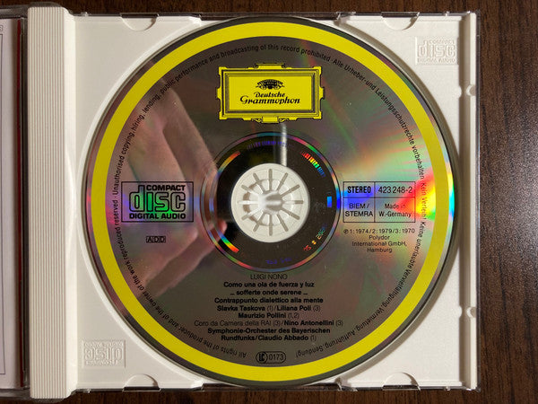 Luigi Nono, Maurizio Pollini, Slavka Taskova, Nino Antonellini, Claudio Abbado : Como Una Ola De Fuerza Y Luz / . . . . . Sofferte Onde Serene . . . / Contrappunto Dialettico Alla Mente (CD, Comp, RE, RM, RP, Uni)