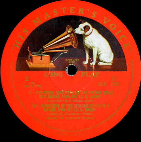 Johann Sebastian Bach, Rosalyn Tureck : Music By J. S. Bach: Overture In The French Style In B Minor; Concerto In The Italian Style In F Major (LP, Mono,  )
