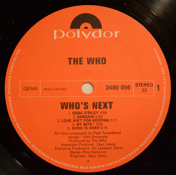 The Who : Who's Next (LP, Album)