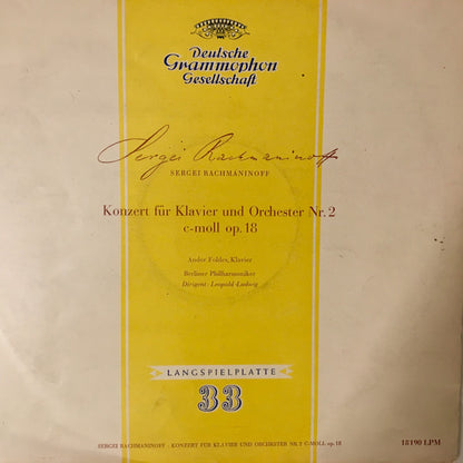 Sergei Vasilyevich Rachmaninoff, Andor Foldes, Berliner Philharmoniker, Leopold Ludwig : Konzert Für Klavier Und Orchester Nr. 2 C-moll Op. 18 (LP, Album, Mono, Sti)