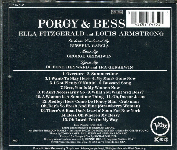 Ella Fitzgerald & Louis Armstrong : Porgy & Bess (CD, Album, RM)