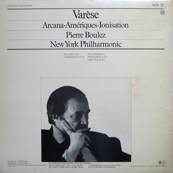 Edgard Varèse - Pierre Boulez, New York Philharmonic : Ameriques / Arcana / Ionisation (LP, Album, Quad)