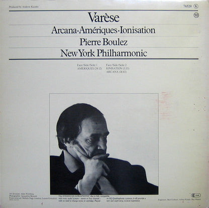 Edgard Varèse - Pierre Boulez, New York Philharmonic : Ameriques / Arcana / Ionisation (LP, Album, Quad)