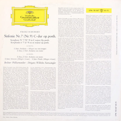 Franz Schubert - Berliner Philharmoniker : Sinfonie Nr.7 C-Dur (Opus Posthum) (LP, Album, Mono, RE)
