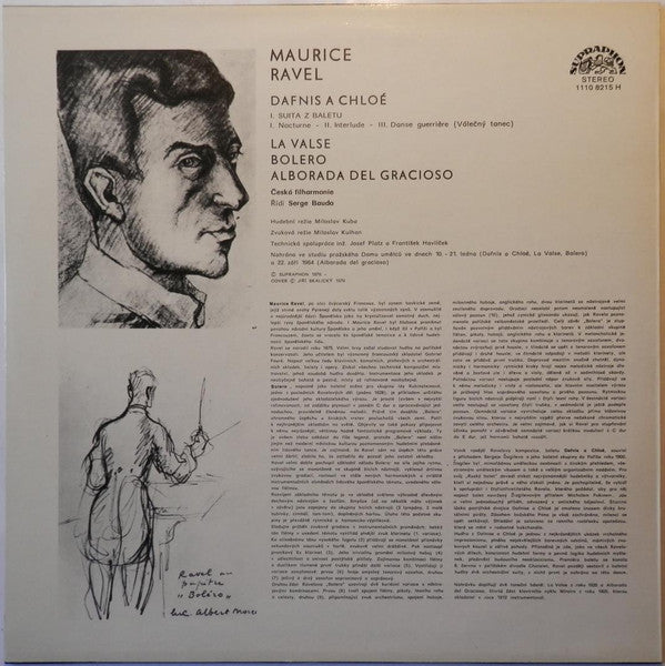 Maurice Ravel - The Czech Philharmonic Orchestra, Serge Baudo : Dafnis A Chloé / La Valse / Bolero / Alborada Del Gracioso (LP, RP)