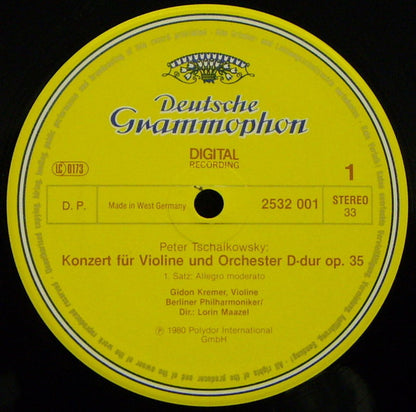 Pyotr Ilyich Tchaikovsky, Gidon Kremer, Berliner Philharmoniker, Lorin Maazel : Violinkonzert • Violin Concerto • Sérénade Mélancolique (LP)