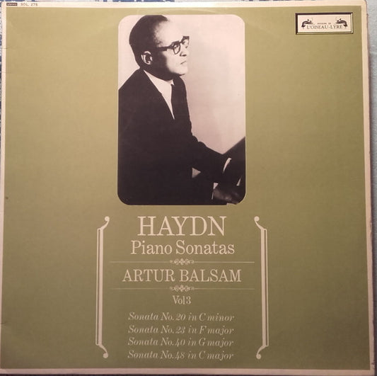 Joseph Haydn, Arthur Balsam : Piano Sonatas, Vol. 3 (LP)