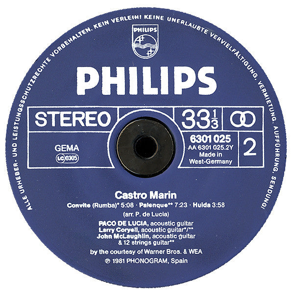 Paco De Lucía : Castro Marin (LP, Album)