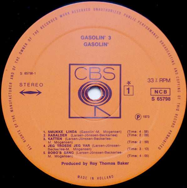 Gasolin' : Gasolin' 3 (LP, Album, Ora)