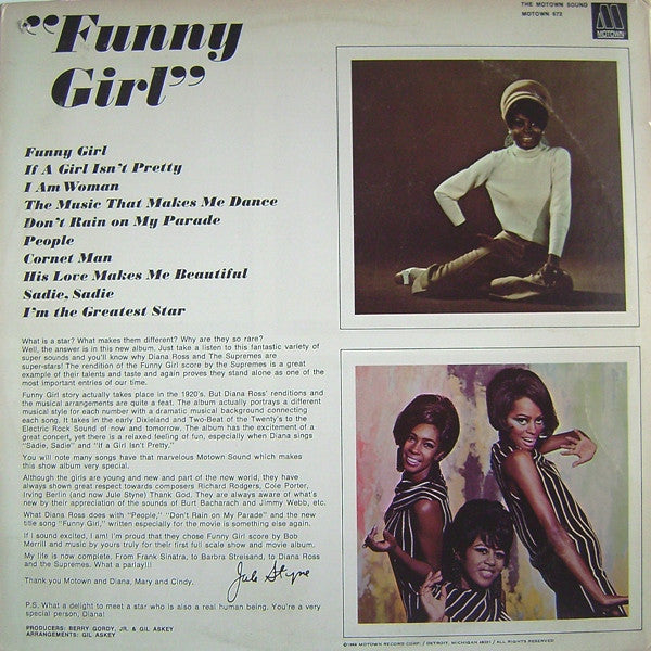 The Supremes : Sing And Perform "Funny Girl" (LP, Album, Gat)