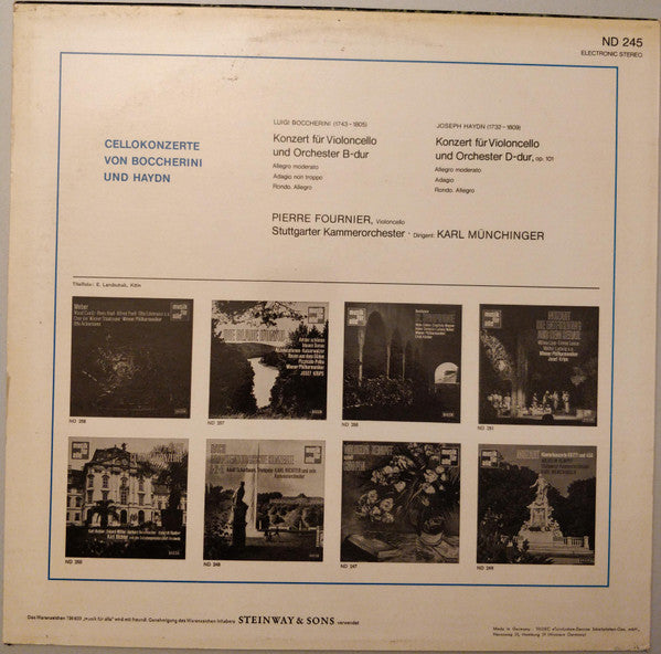 Joseph Haydn, Luigi Boccherini, Pierre Fournier, Karl Münchinger, Stuttgarter Kammerorchester : Cellokonzert D-dur / Cellokonzert B-dur (LP, Album)