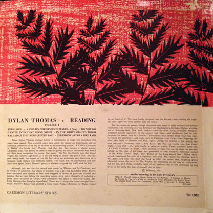 Dylan Thomas : Reading Volume 1 (LP)