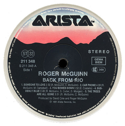 Roger McGuinn : Back From Rio (LP, Album)