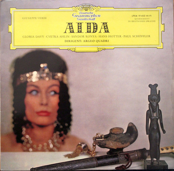 Giuseppe Verdi - Gloria Davy, Cvetka Ahlin, Sándor Kónya, Hans Hotter, Paul Schöffler Dirigent Argeo Quadri : Aida (LP, Album, Mono)