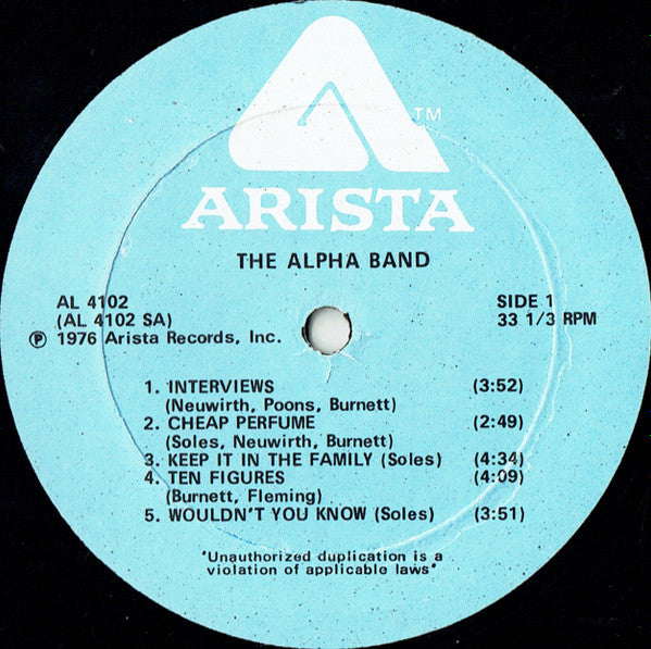 The Alpha Band : The Alpha Band (LP, Album, Pla)