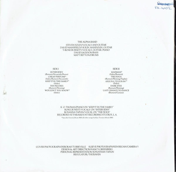 The Alpha Band : The Alpha Band (LP, Album, Pla)