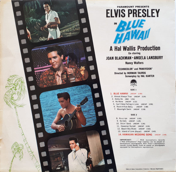 Elvis Presley : Blue Hawaii (LP, Album, RE)
