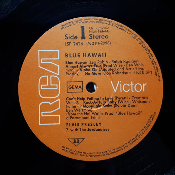 Elvis Presley : Blue Hawaii (LP, Album, RE)