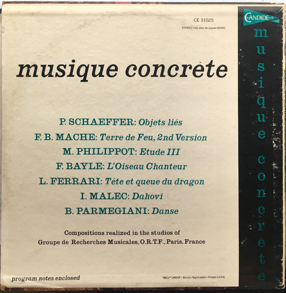 Various : Musique Concrète (LP, Album)
