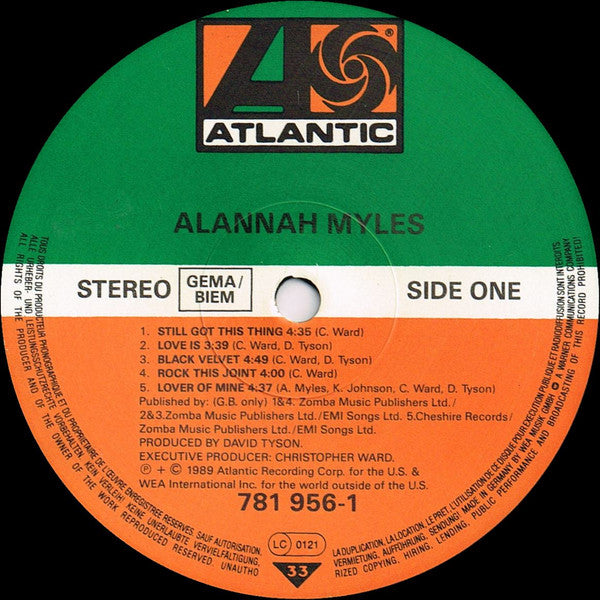 Alannah Myles : Alannah Myles (LP, Album)