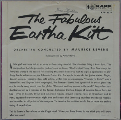 Eartha Kitt : The Fabulous Eartha Kitt (7", EP)