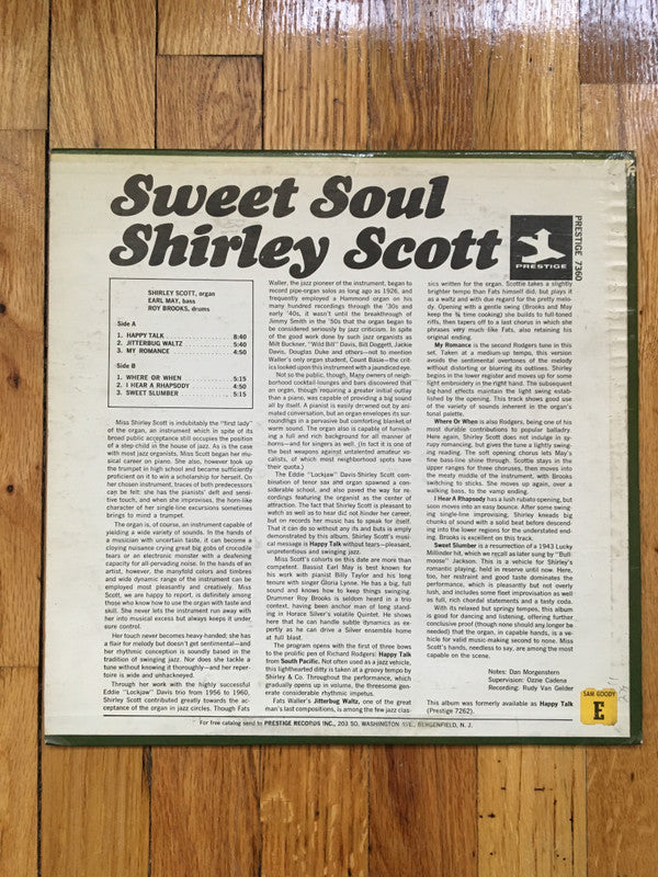 Shirley Scott : Sweet Soul (LP, Album)