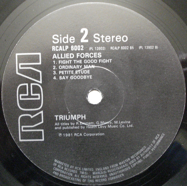 Triumph (2) : Allied Forces (LP, Album)