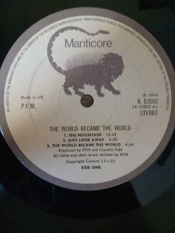 Premiata Forneria Marconi : The World Became The World (LP, Album, Die)