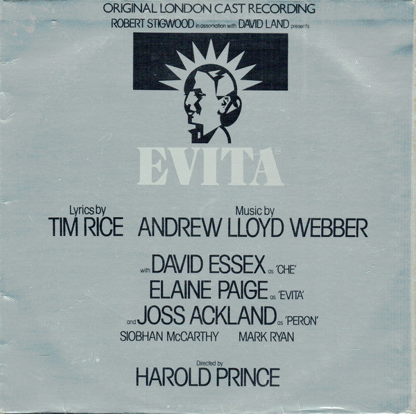 "Evita" Original London Cast Recording,  Robert Stigwood  In Association With David Land Presents, Lyrics By  Tim Rice , Music By  Andrew Lloyd Webber : Evita (LP, Album, Gat)