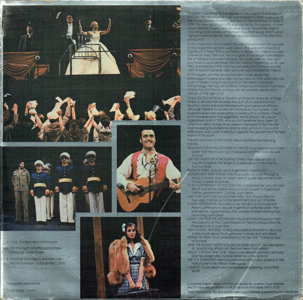 "Evita" Original London Cast Recording,  Robert Stigwood  In Association With David Land Presents, Lyrics By  Tim Rice , Music By  Andrew Lloyd Webber : Evita (LP, Album, Gat)