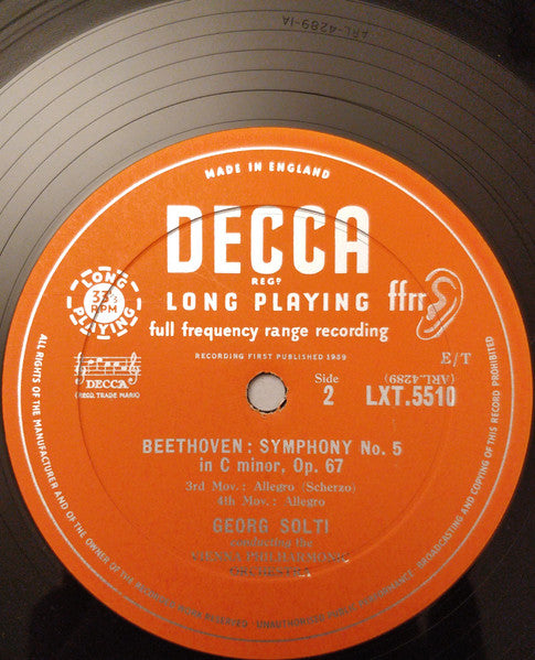 Ludwig van Beethoven, Georg Solti, Wiener Philharmoniker : Symphony 5 (LP, Mono)