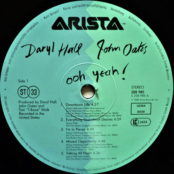 Daryl Hall & John Oates : Ooh Yeah! (LP, Album)