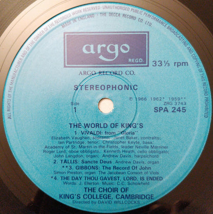 The King's College Choir Of Cambridge Directed By David Willcocks : The World Of King's (LP, Comp)