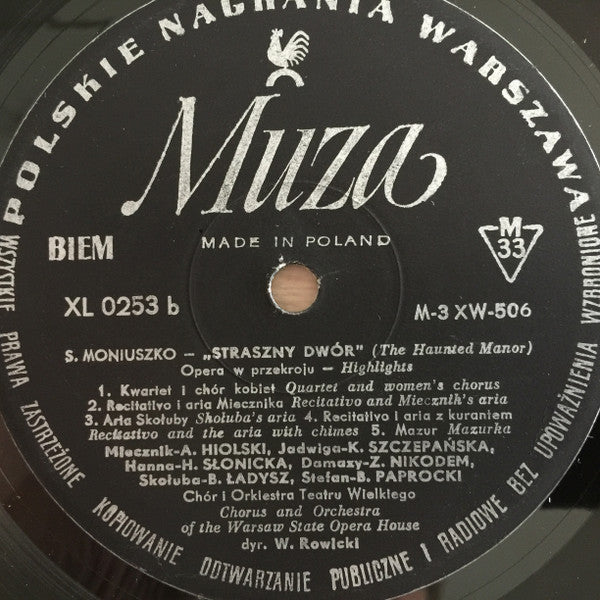 Stanisław Moniuszko , Soloists, Chór Teatru Wielkiego W Warszawie And Orkiestra Teatru Wielkiego W Warszawie Conductor Witold Rowicki : Straszny Dwór = The Haunted Manor (LP, Mono, RE, Bla)