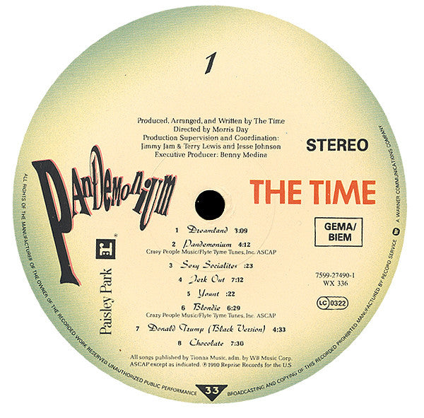 The Time : Pandemonium (LP, Album, Pan)