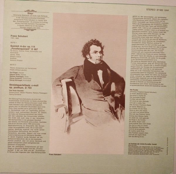 Franz Schubert - Karl Engel, Drolc-Quartett : Forellenquintett  (LP, RE)